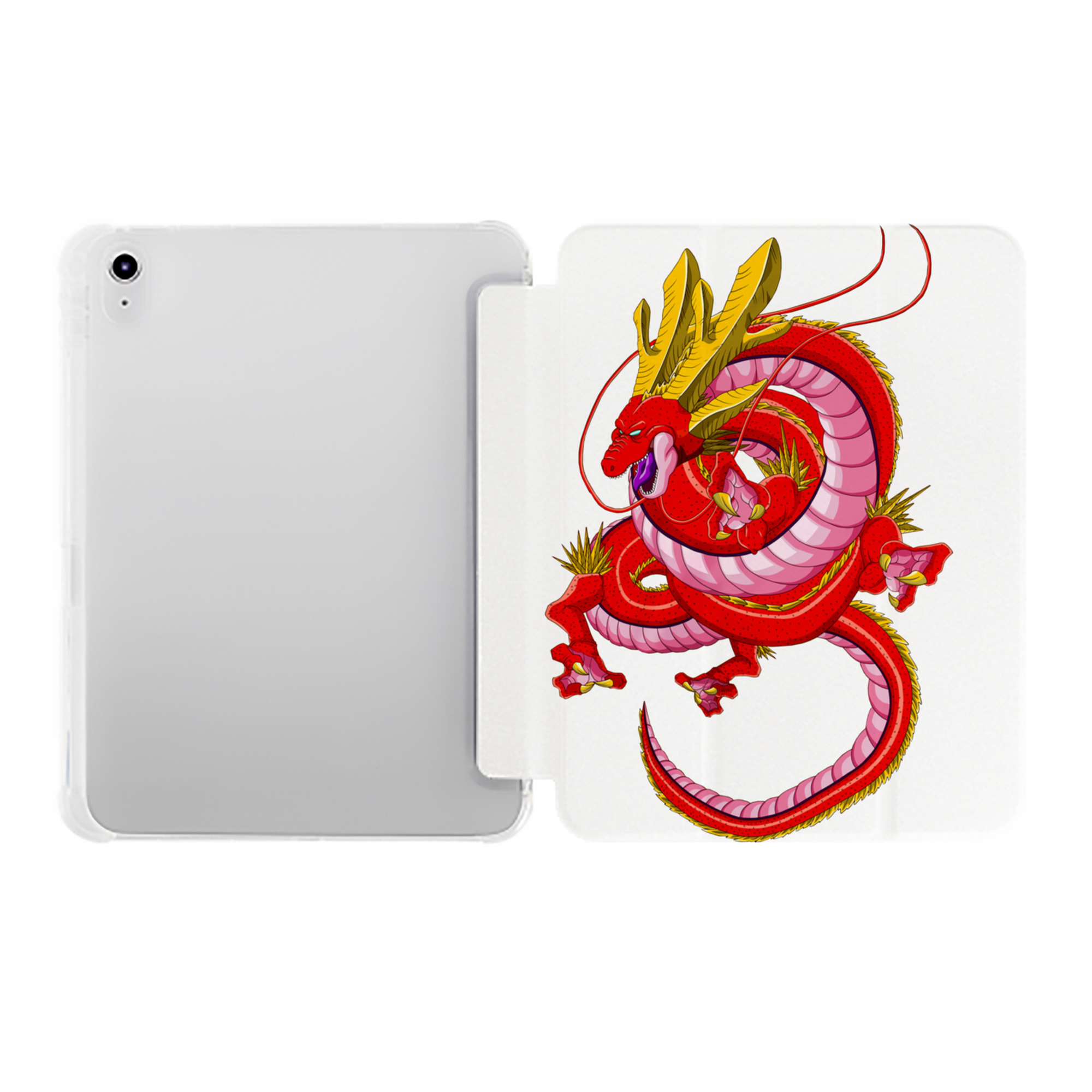 （画像用） ドラゴンボール 神龍 シェンロン DRAGON BALL Shenron IPad ケース ペン収納付き 三つ折りスタンド PUレザー×シリコン 対応機種9.5/10.5/10.9インチ